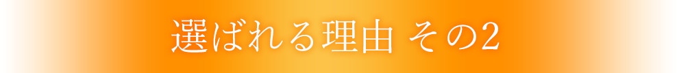 選ばれる理由 その2