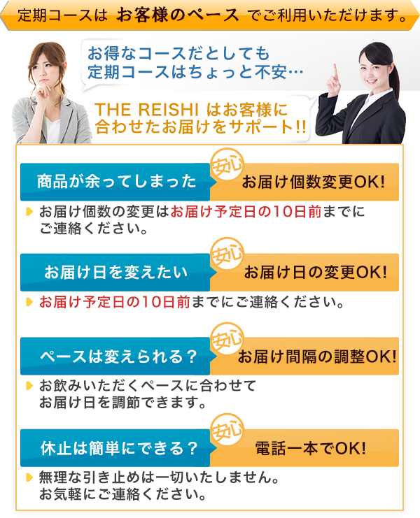 定期コースは お客様のペース でご利用いただけます。